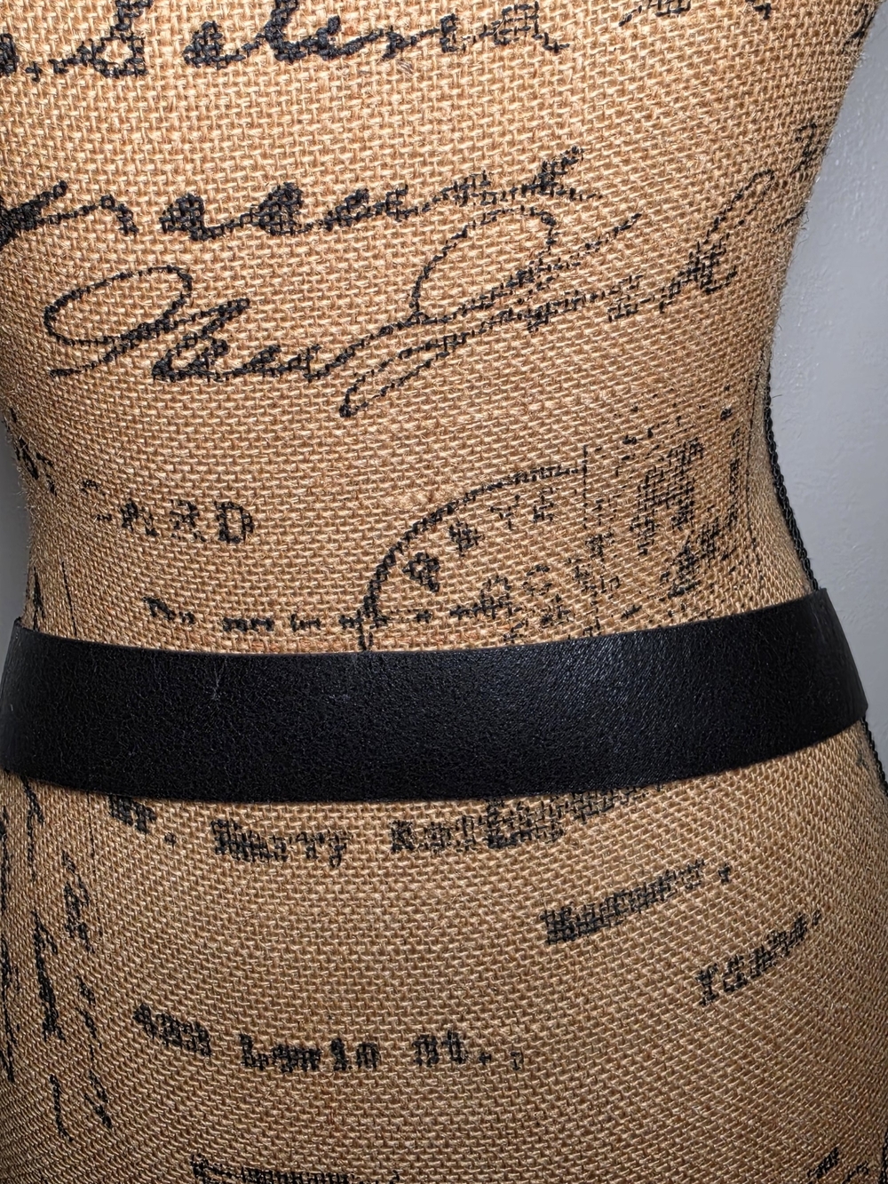 Black Studded Faux Leather Belt with Antique Brass Buckle - Picture 4 of 6